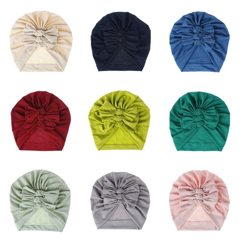 Детская повязка на голову берет с бантом тюрбан детские шапки Детские береты для