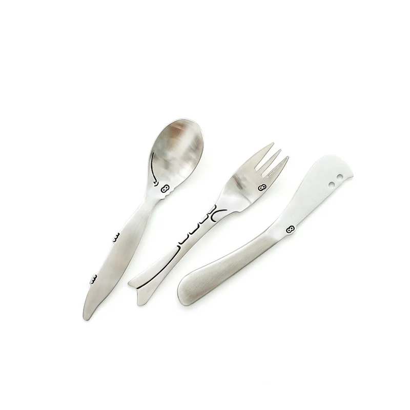 Креативные детские животные резные столовые приборы забавная нержавеющая сталь