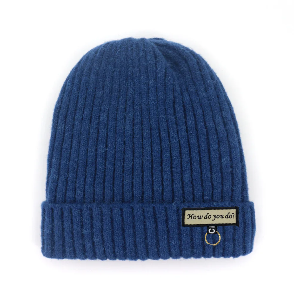 

Женская Вязаная Шапка-бини, зимние теплые Акриловые шапки, модные шапки в стиле хип-хоп с рисунком черепа для мужчин и женщин