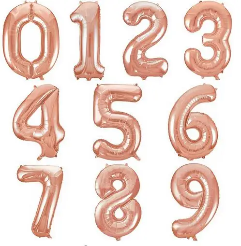 40Inch Big Foil Birthday Balloons Air Helium Number Balloon Figures Happy Birthday Party Decorations Kid Baloons Birthday Balon - Цвет: rose gold