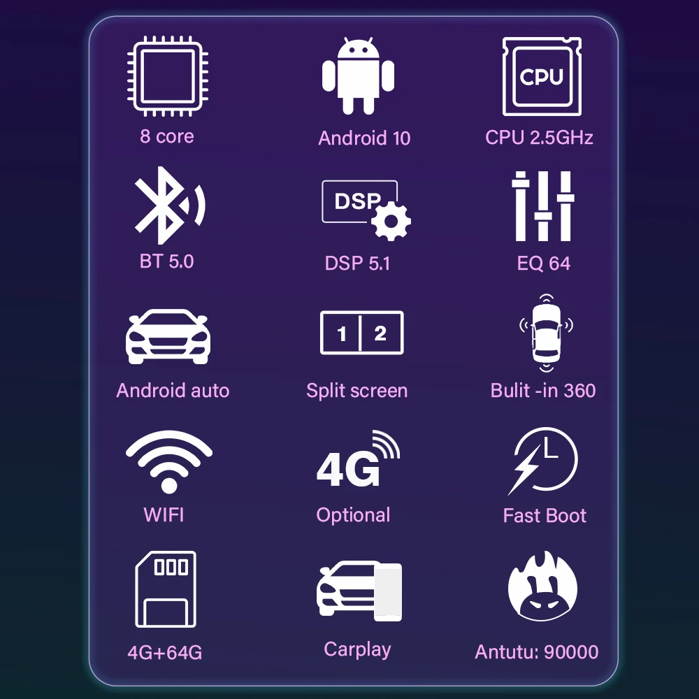 Автомагнитола Eunavi 2Din Android 10 мультимедийный видеоплеер автомобильная