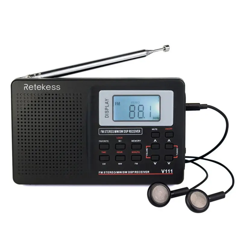 Открытый Портативный Полнодиапазонный FM/SW радио персональный карманный светодиодный стерео радио с подсветкой с наушниками