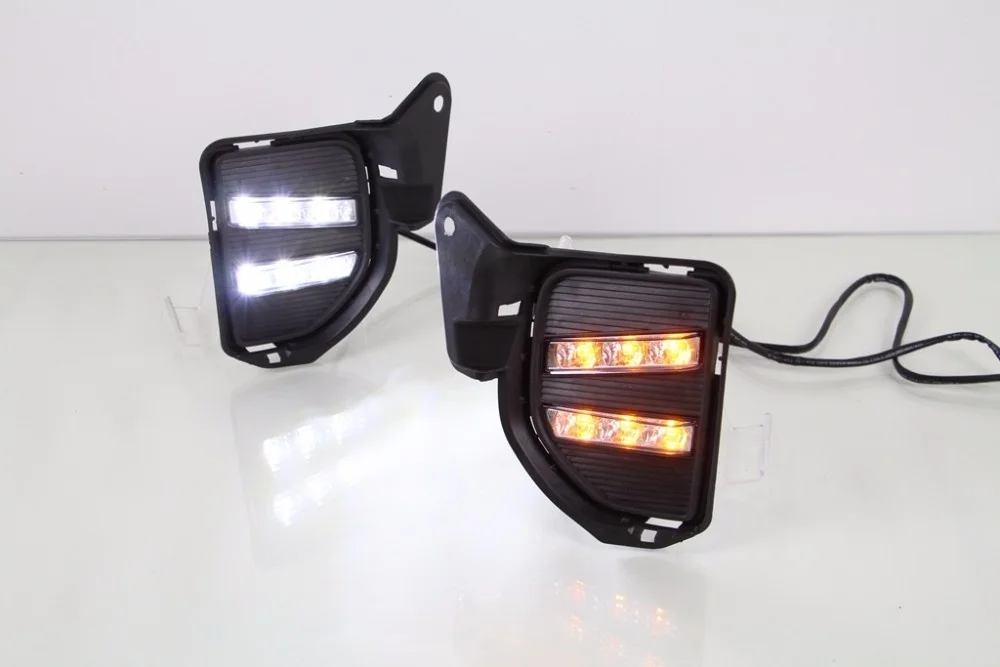 

Светодиодные дневные ходовые огни eOsuns DRL для Toyota Hiace 2014 2015 2016, беспроводной переключатель, желтый сигнал поворота, тусклый контроль