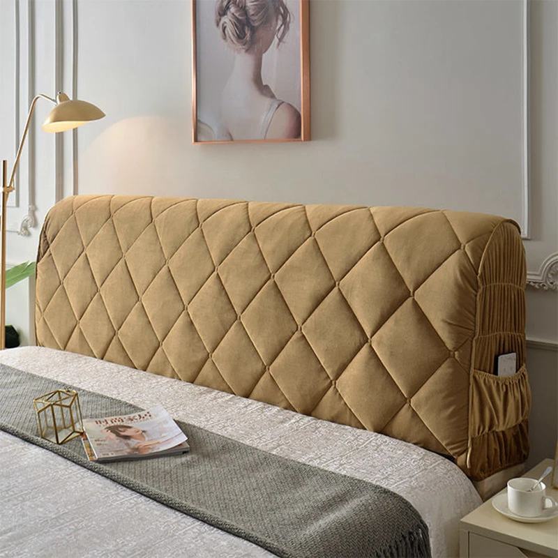 

Полноразмерный супер мягкий гладкий стеганый чехол на голову, однотонный защитный чехол на заднюю крышку кровати, утолщенный бархатный фоточехол