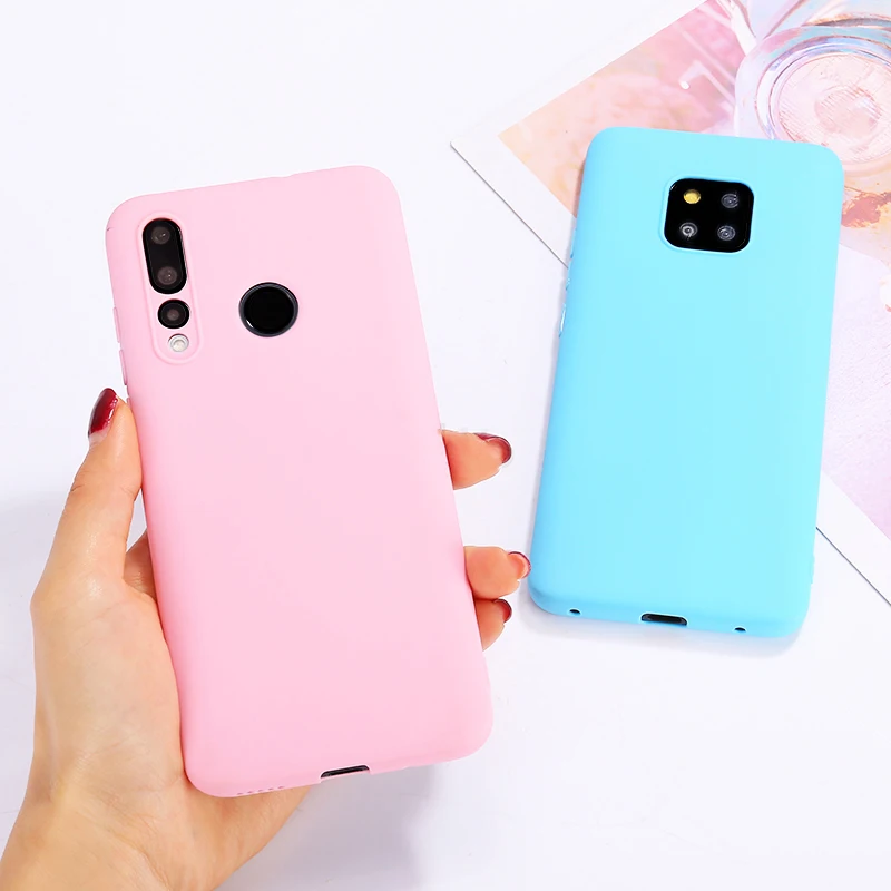 Candy Color Matte Phone Case For Huawei Mate 10 P30 Pro P20 Lite P10 P8 P9 2017 Solid Colors Silicone TPU Cases Cover |