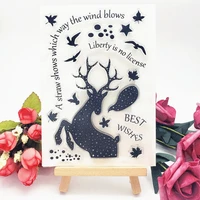 1pc silhouette deer silicone clear seal stamp diy scrapbooking embossing photo album decoration rubber stamp art handmade puzzle