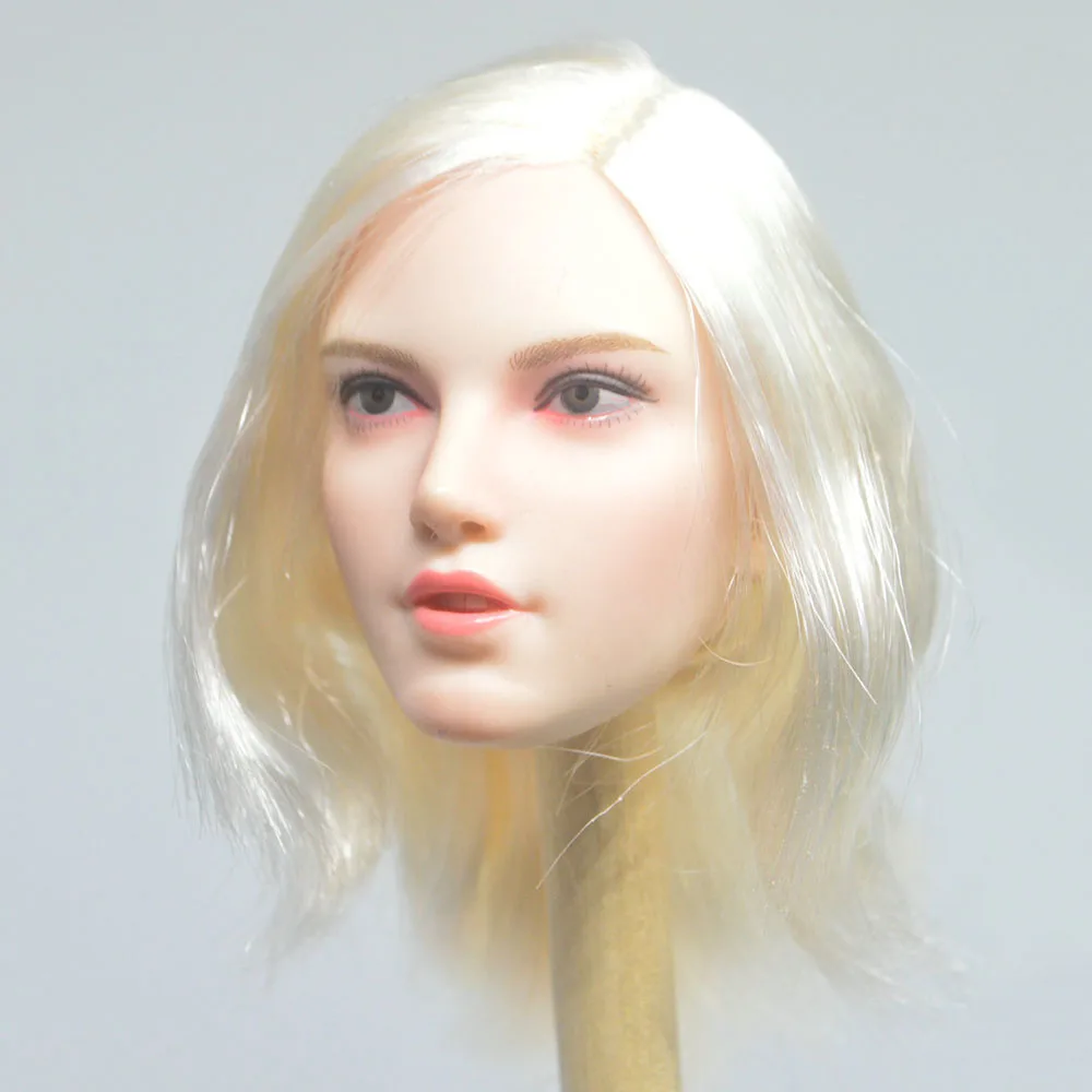 Фото Ручной Макияж на заказ масштаб 1/6 Женская фигурка серебряные волосы красивая