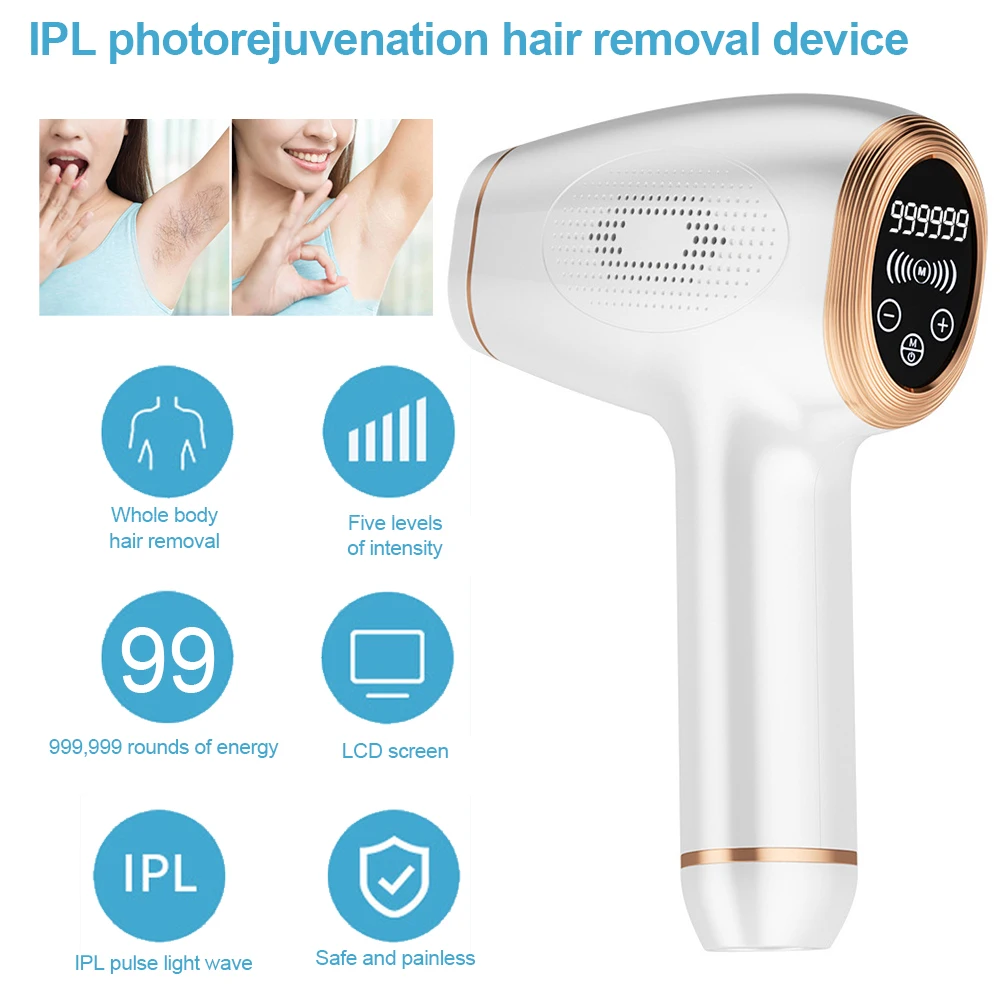 

Лазерный эпилятор безболезненный IPL LCD 999999 система удаления волос для женщин на теле бикини отправка бритвы перманентное устройство для уда...