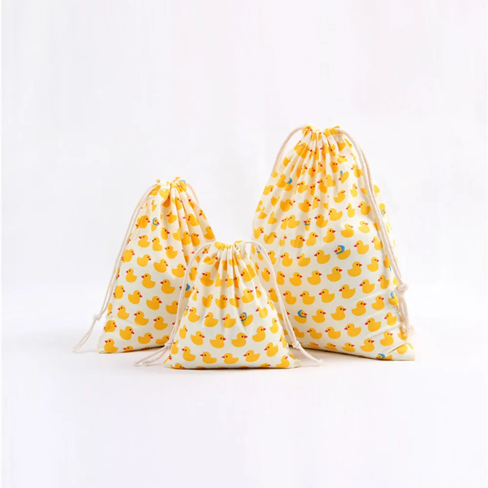 Сумка на шнурке для женщин и мужчин повседневная хлопково Льняная сумочка мешок