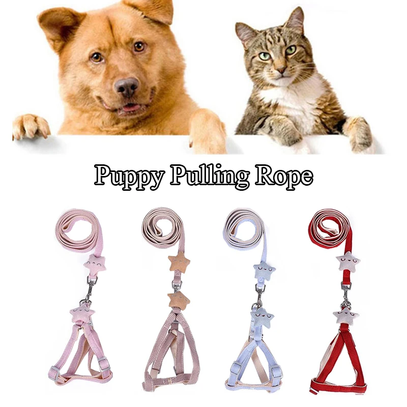 

Universal Casual Pet Vest Type Leash Cute Cartoon Breathable Starfish Pendant Dog Leash Lovely Practical Durable Pet Supplies