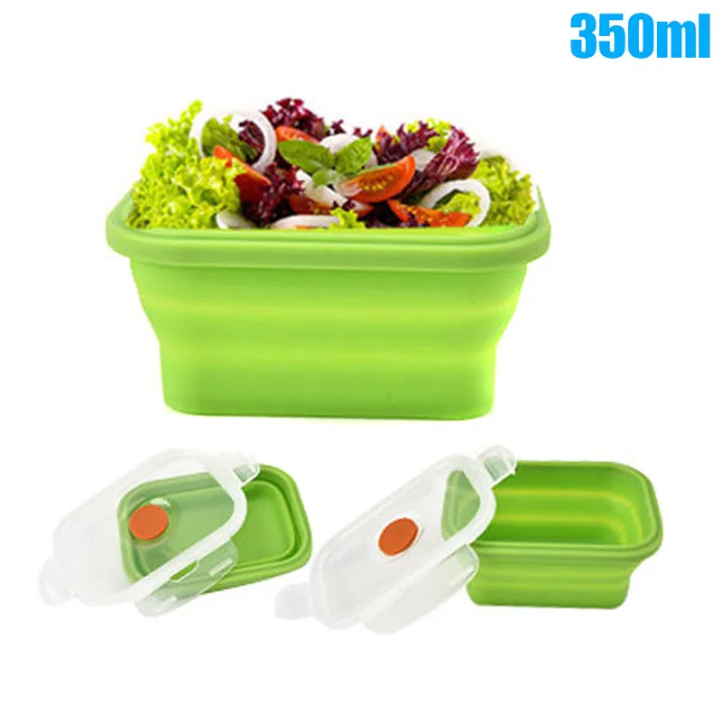 Силиконовая коробка для ланча складная чаша контейнер хранения еды коробки