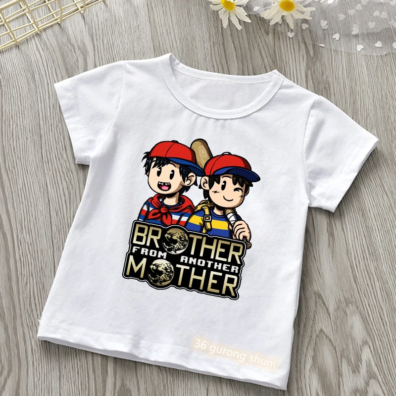 

New arrival 2021 children's tshirt funny little boy brother graphic print boys t shirts vogue Harajuku toddler baby t-shirt tops