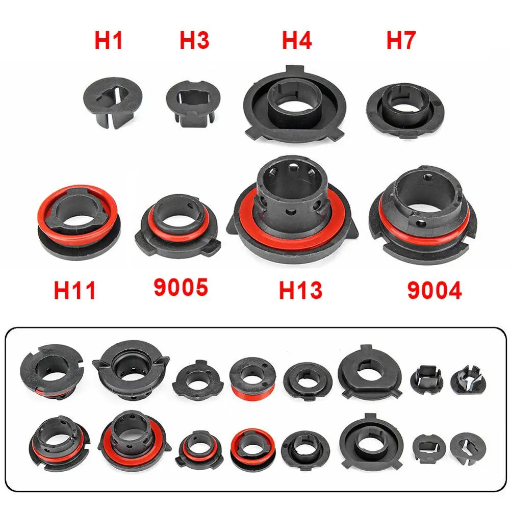 1Pair Car LED Headlight Light Lamp Bulb Adapter Holder Base Sockets Retainer For H1 H3 H4 H7 H11 H13 9004 9005 9006 9007 880