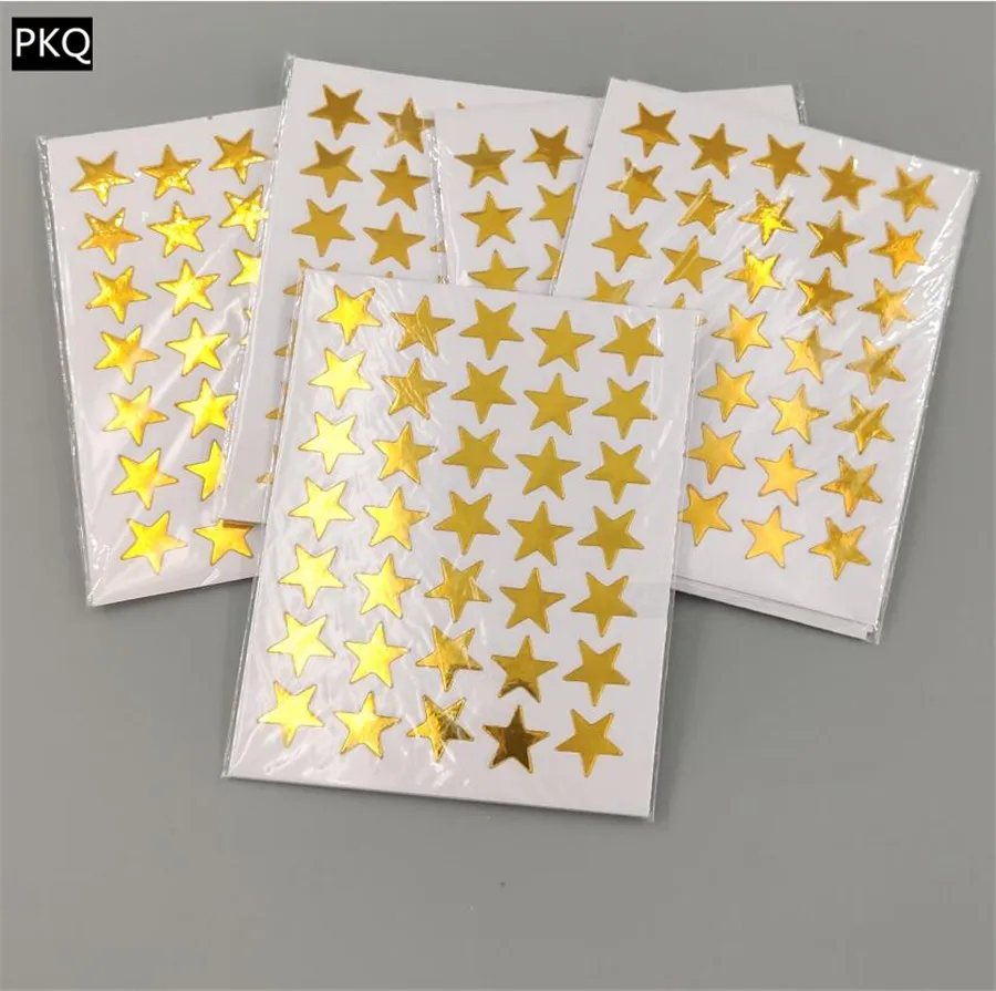 10bags 350pcs/bag Golden Star Shape Stickers Labels For School Children Teacher Reward Sticker Gift Kid Hand Body Sticker Toys