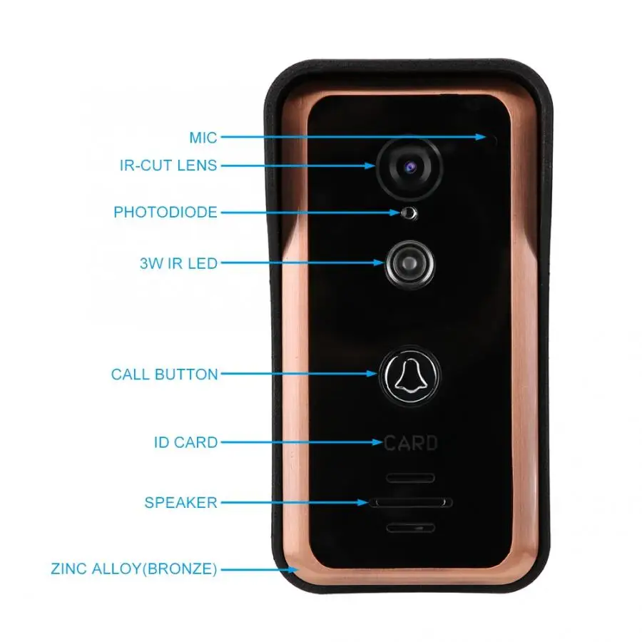 Монитор камеры дверной звонок 7 в 2 монитора проводной видео телефон двери ИК