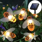 Светодиодная гирлянда на солнечной батарее в форме пчелы, уличное освещение для дома, сада, забора вечерние праздничное Рождественское украшение
