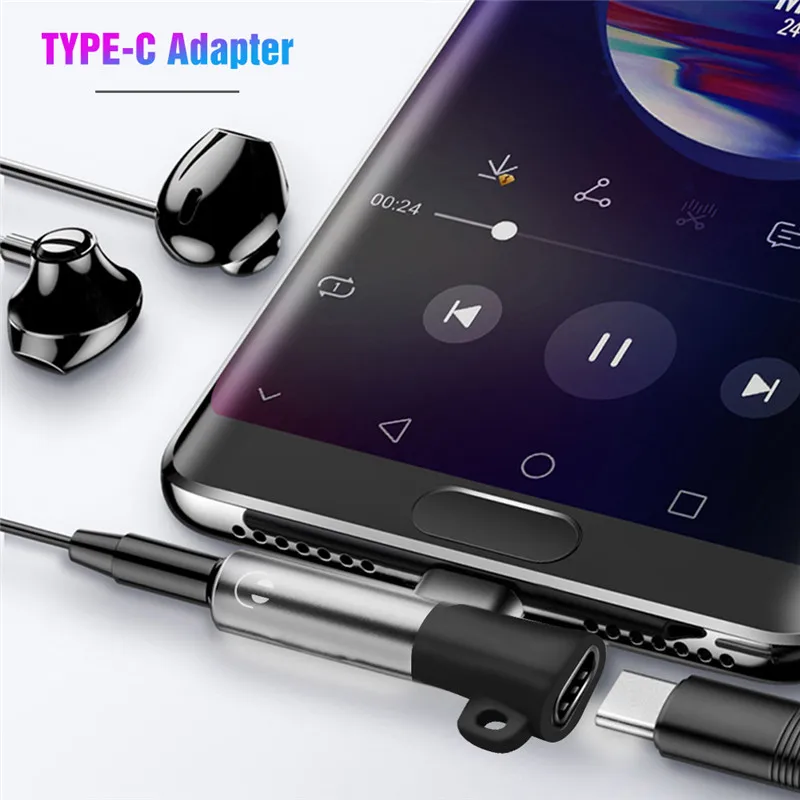 2 в 1 адаптер с Type C на 3 5 мм для Xiaomi Huawei Letv зарядное устройство наушников зарядный