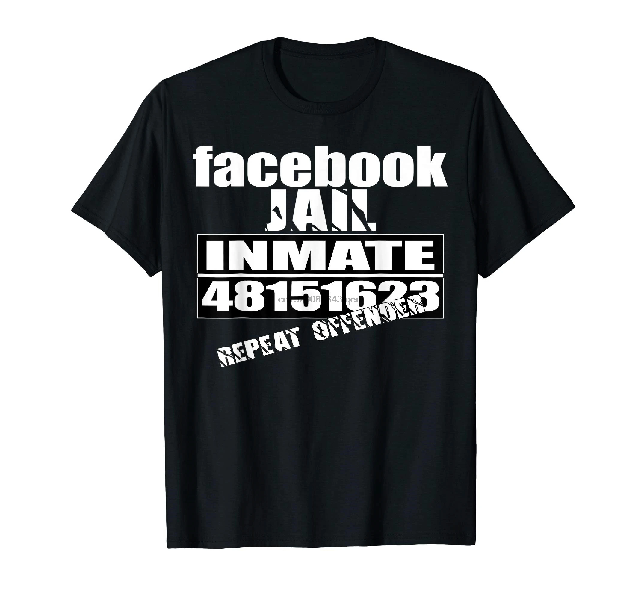 Facebook тюрьма заключенный 48151623 Повтор обидчика Футболка мужская черный|Мужские