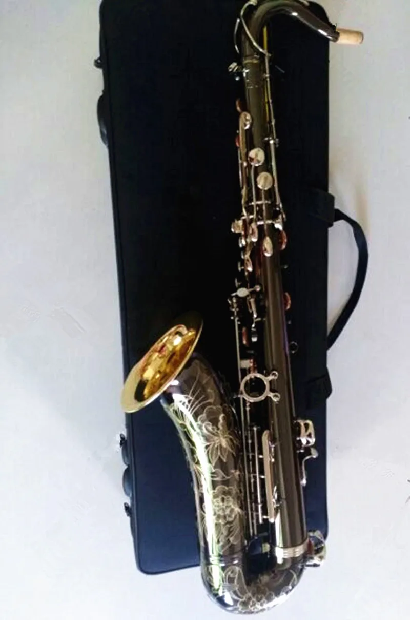 Профессиональный уровень саксофона тенор черный никель золотой колокольчик