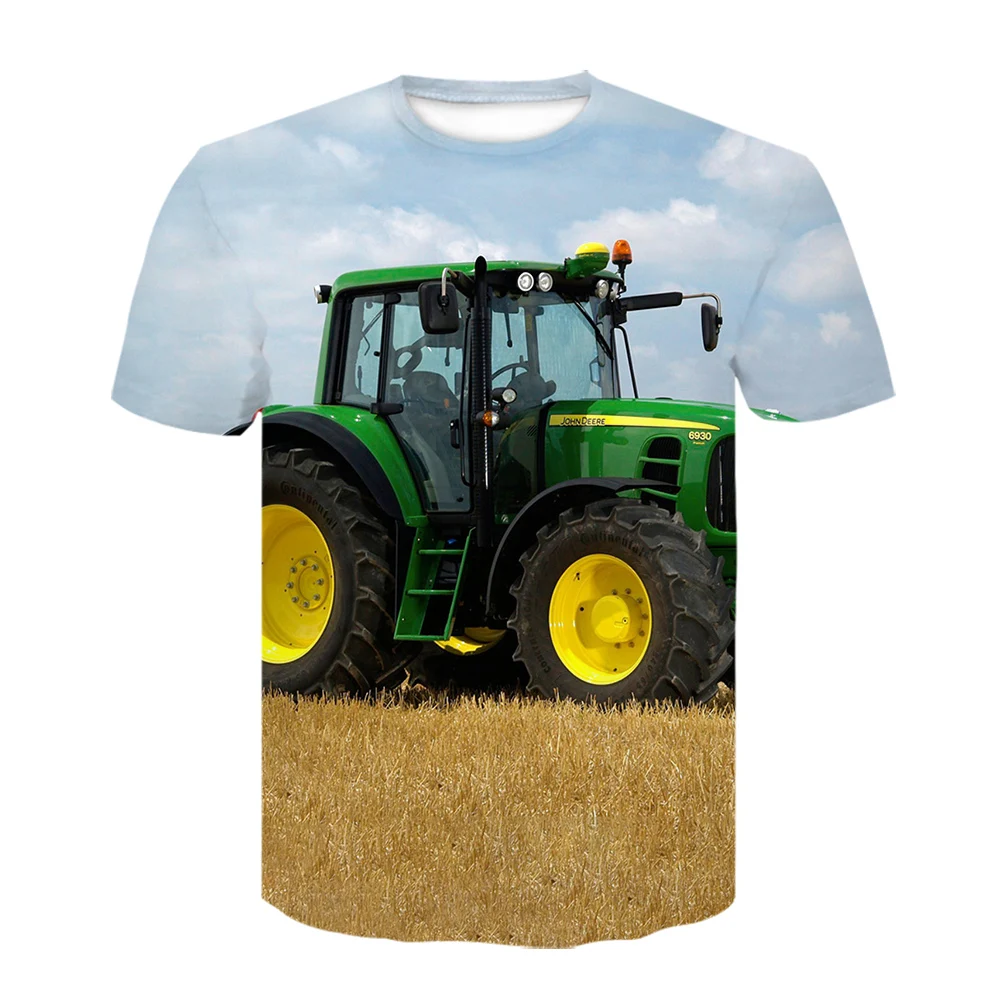 

Summer new excavator series 3D printing men and women o-neck T-shirt pullover casual daily hip-hop streetwear oversized s-6xl