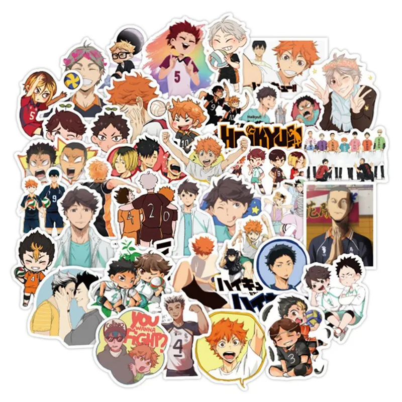 

For 102 pcs/pack Anime Haikyuu!! Stickers PVC Waterproof Laptop Suitcase Notebook Scrapbooking Graffiti DIY Decor Decals
