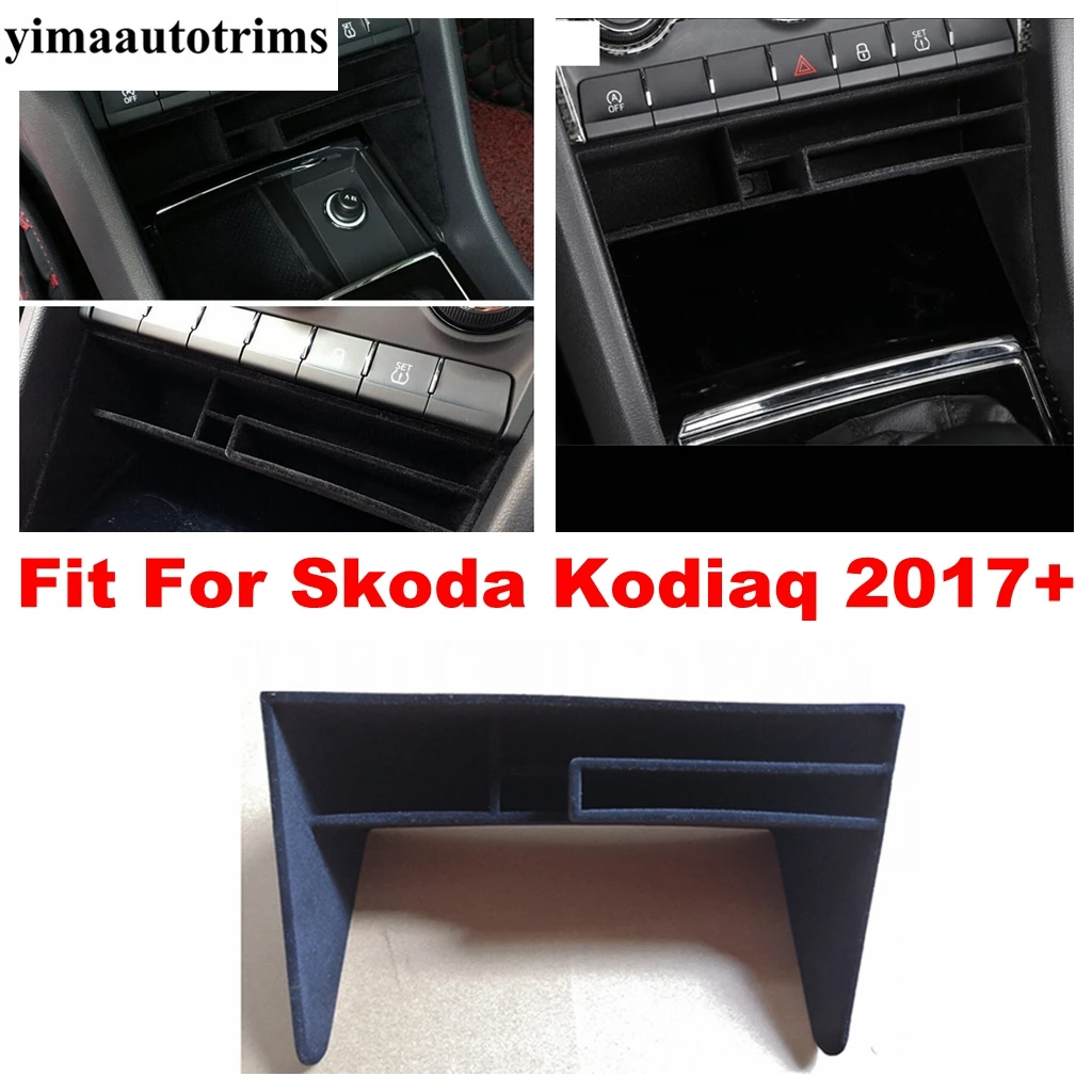 

Accessories Fit For Skoda Kodiaq 2017 - 2020 Gearbox Side Central Storage Pallet Armrest Container Multi-grid Box Cover Kit Trim