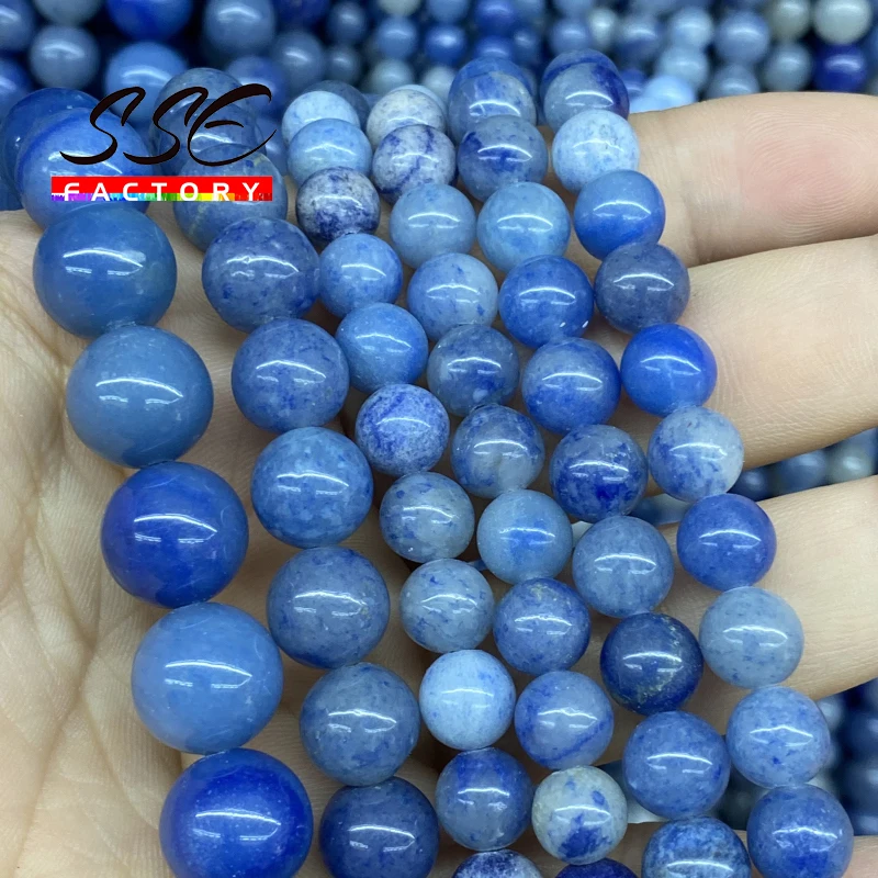 

Natural Stone Blue Aventurine Beads Round Loose Beads 4 6 8 10 12mm For Jewelry Making DIY Bracelet Earring Accessories 15" J214