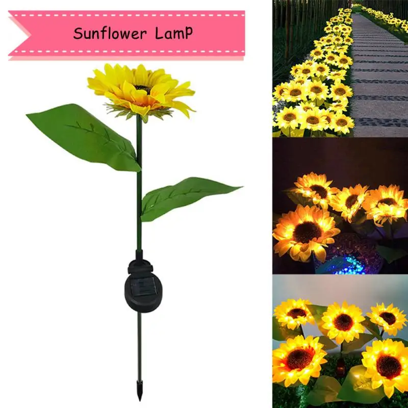 

Garden Lights Solar LED Light Waterproof Sunflower Lawn Light Courtyard Garden Decoration Outdoor Landscape Lighting For Patch