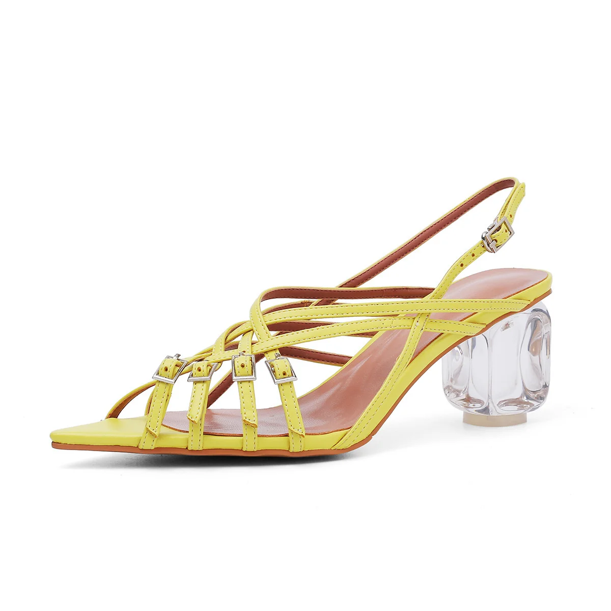 

Crystal heel high heels 2020 summer new pointed open toe sandals for women