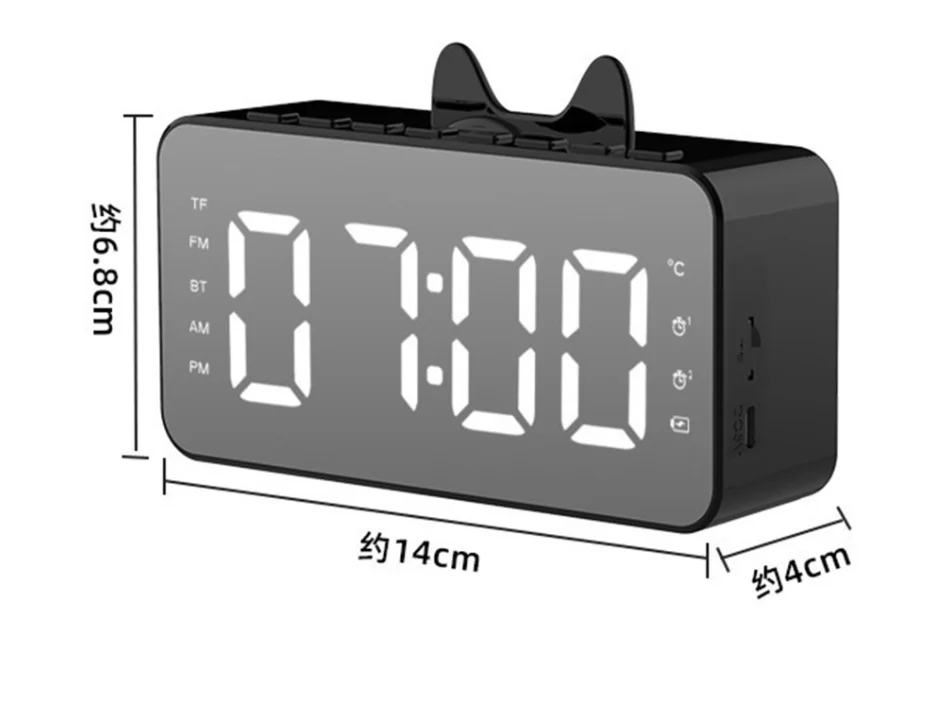 

Wireless Bluetooth Loudspeaker HIFI Music Alarm Clock Handsfree FM Radio Mic Portable Stereo HD Noise Reduction Speaker