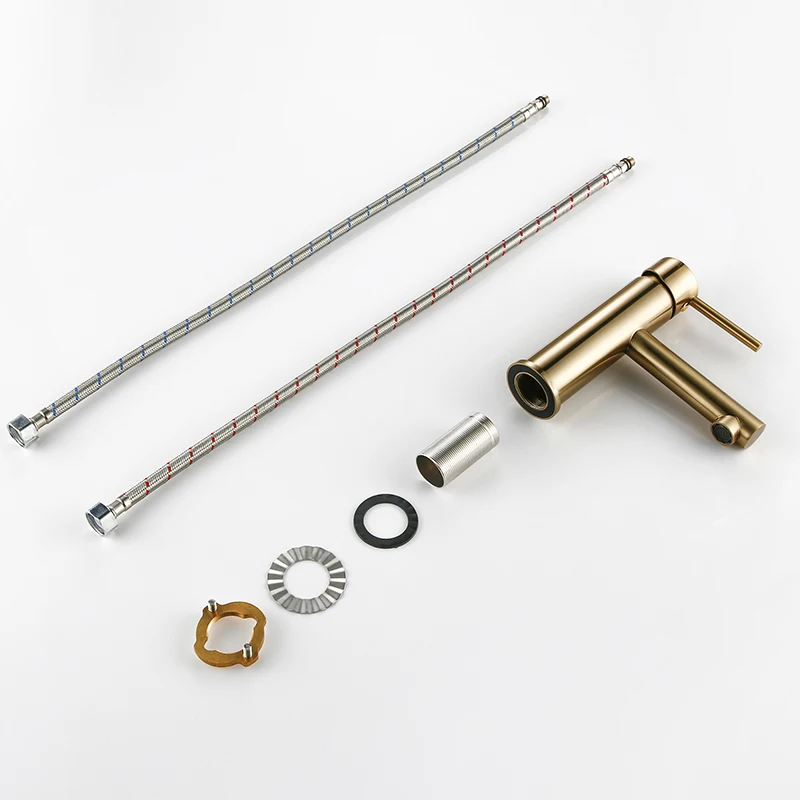 Смеситель для ванной Smesiteli матовый золотистый кран раковины с одним отверстием и