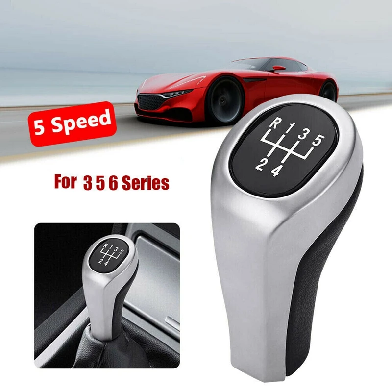 Черный матовый серебристый ручной 5 скоростей MT рычаг переключения передач ручка