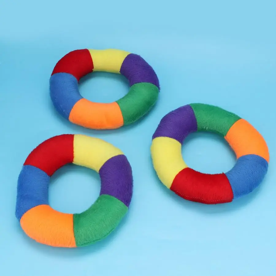3 шт. плюшевый питомец цветная форма пончика звучащие зубы Чистка жевание кусая