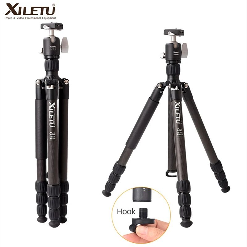 

XILETU XLS294Ci Professional Photography Carbon Fiber Travel Tripod w 360 Degree Panorama Ball Head For Dslrs Cameras Camcorder