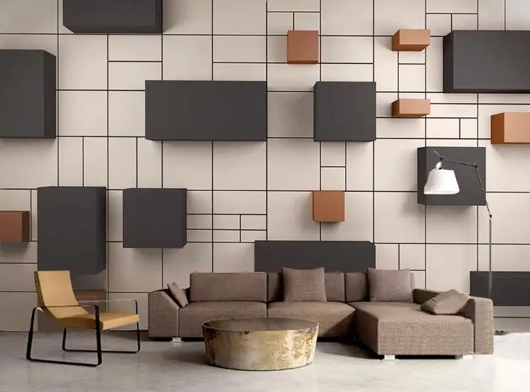 

Пользовательские кубические кирпичные обои, домашний декор, фрески, обои для гостиной, ТВ-фон, обои для стен, наклейки для спальни