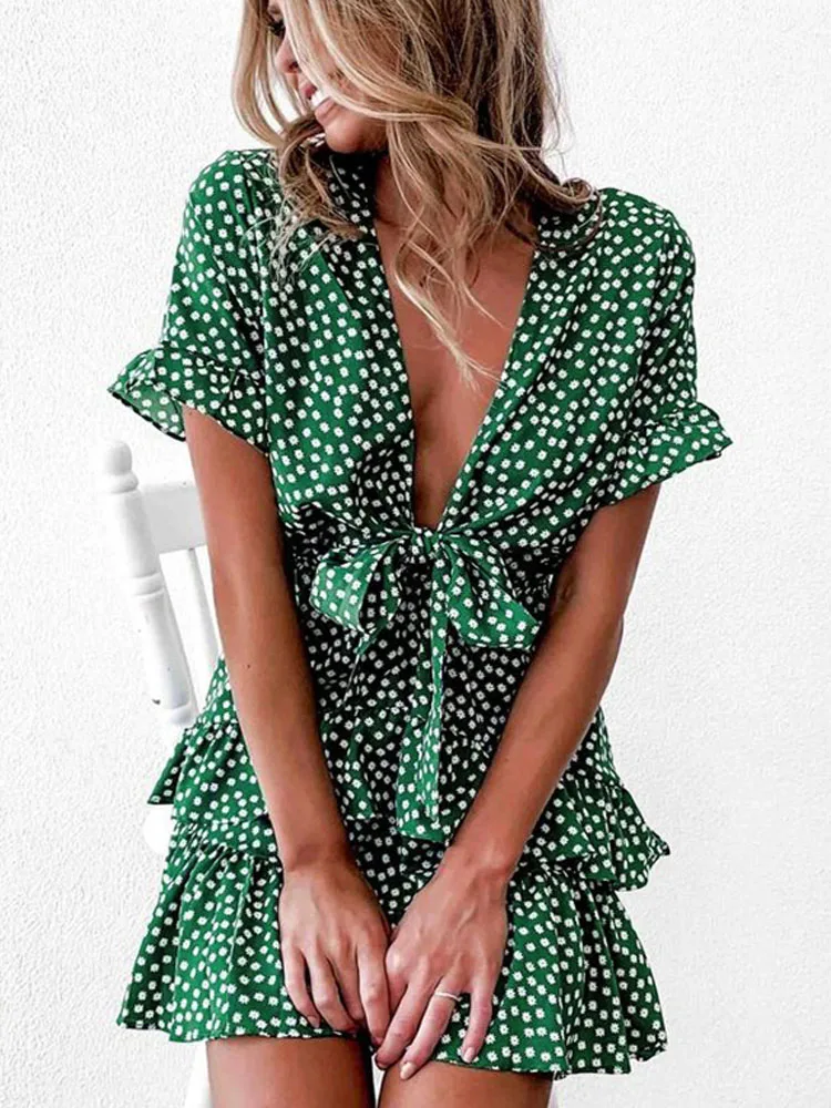 Новые модные женские туфли с узором в горошек стиле Бохо Плиссированное мини