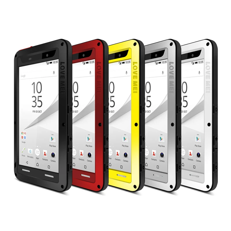 Aluminum Metal Case For Sony Z5 Shockproof Gorilla Glass Cover Phone Armor Xperia Compact Premium | Мобильные телефоны и