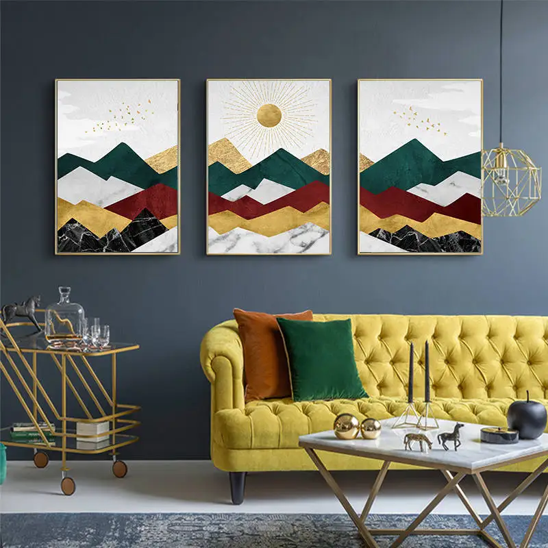 Скандинавский светильник ландшафтные плакаты и печать уникальный декор