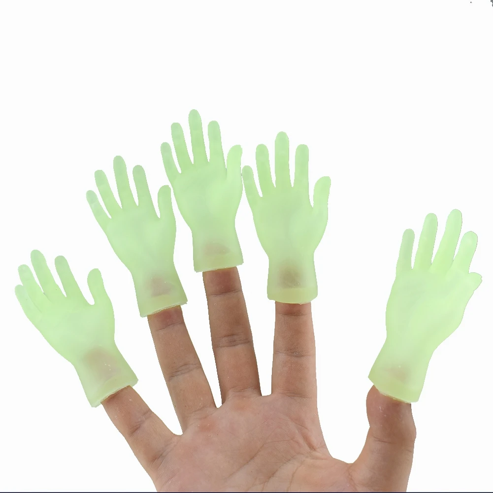 

Novel Glow-in-the-dark Palm Finger Even Finger Sleeve Toys Fluorescent Green Around Small Hand Model Toys