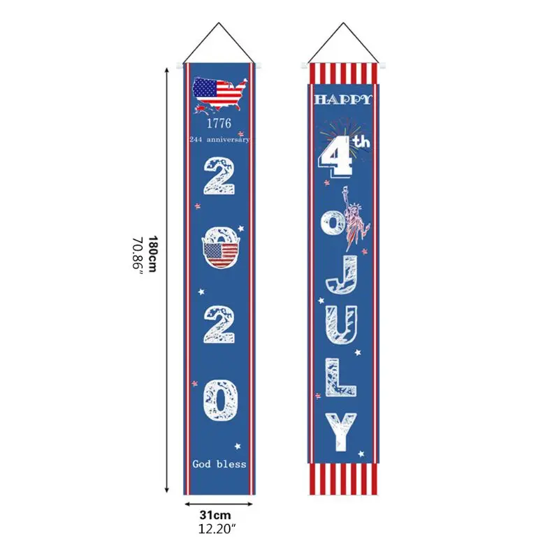 2 шт. 4 июля знак крыльца патриотическая дверь занавес День Независимости флаг