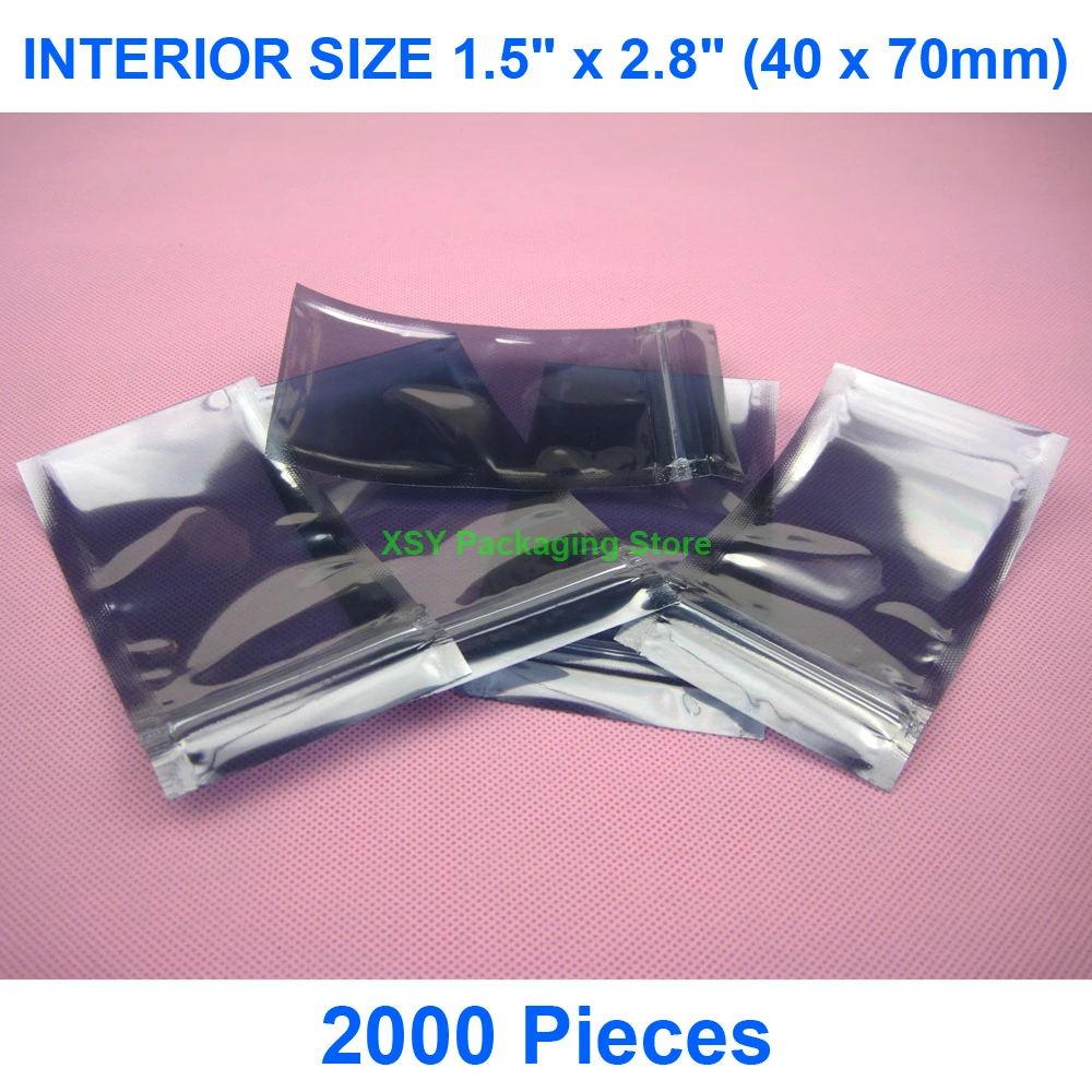 2000 Pieces ESD Zipper Bags INTERIOR SIZE 1.5