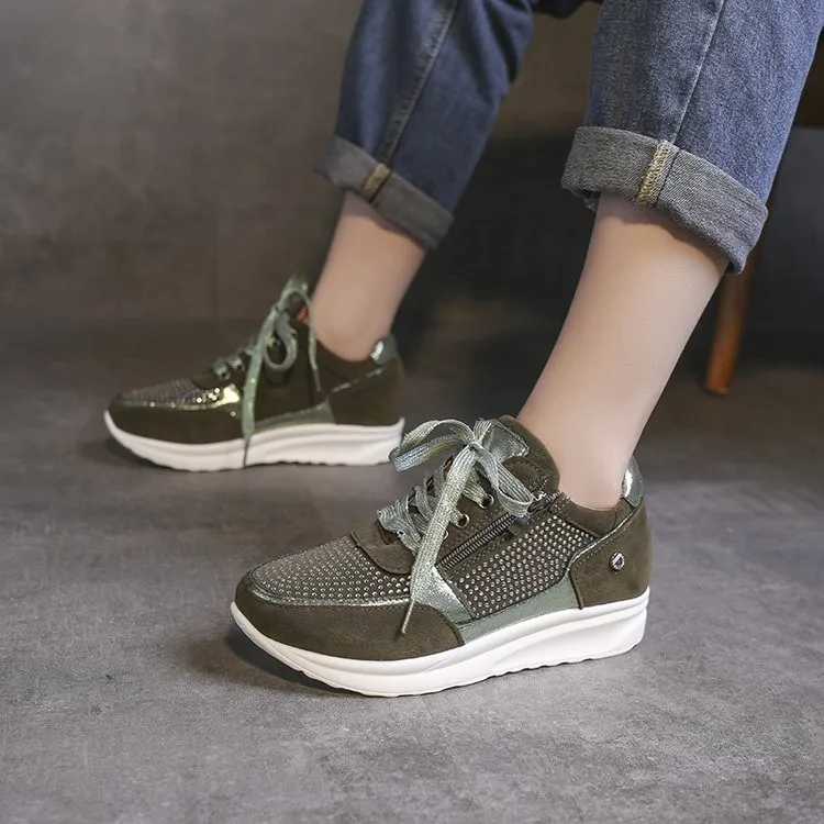 

LLOGAI 2021 Spring Women's Shoes Wedges Sneakers Women Vulcanize Shoes Women Shoes Fashion Girls Sport Footwear Loafer Sneaker