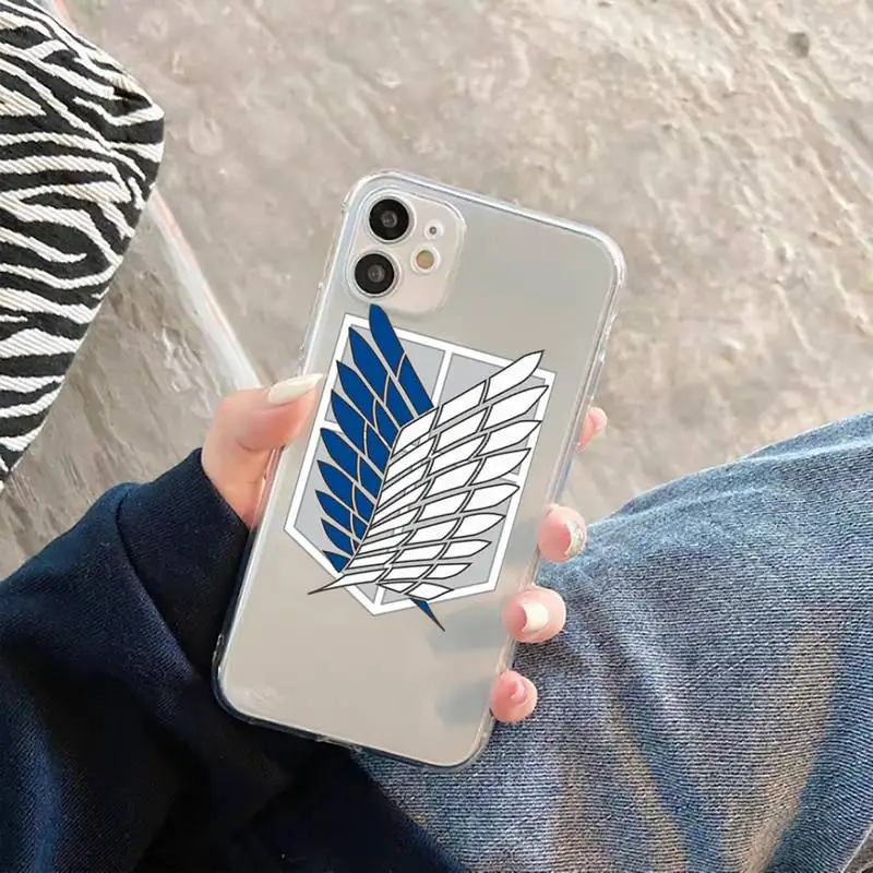 

Attack on titan Phone Case Transparent soft For iphone 5 5s 5c se 6 6s 7 8 11 12 plus mini x xs xr pro max