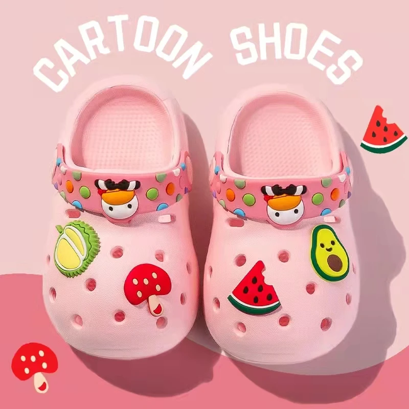 

New Baby Shoes Children's Slippers Summer Non-slip Soft Bottom Indoor Sandals Cartoon Clogs Shoes For Toddlers Garden Shoe