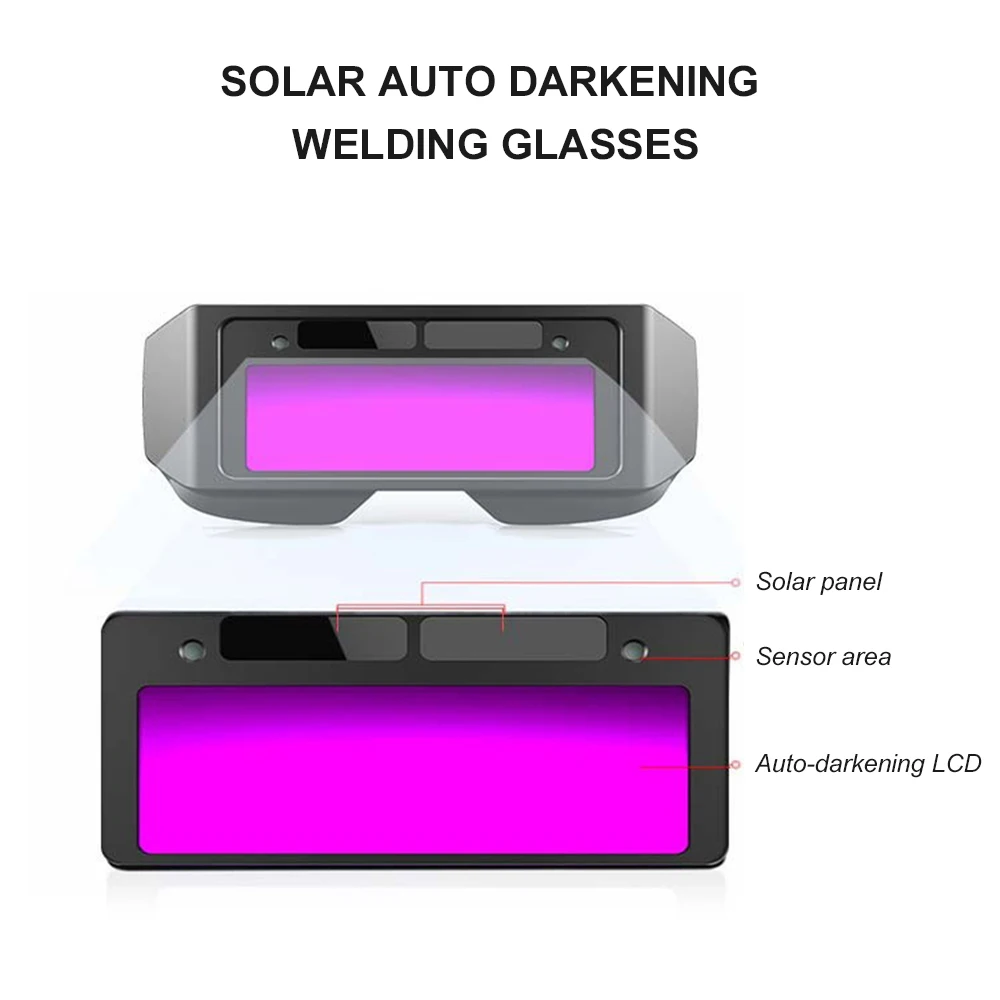

Auto Darkening Welding Glasses Solar Power Welding Safety Protective Glasses Welder Eye Protection Glasses Anti-Glare Anti-Fog