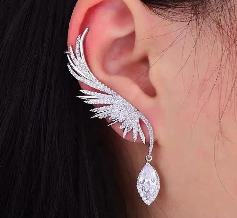 Роскошные женские серьги-клипсы со сверкающими кристаллами | Украшения и