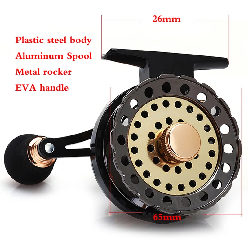 

New Fly Fishing Reel 65MM Left Right Hand Ice Fishing Wheel Carp Fishing Reels 6 1BB 2.6:1 Gear Ratio All Metal Baitcasting Reel