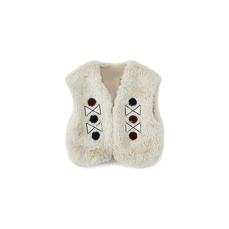 Корейский Стиль шерсть кролика жилет 20 осень-зима LD же для мальчиков и девочек