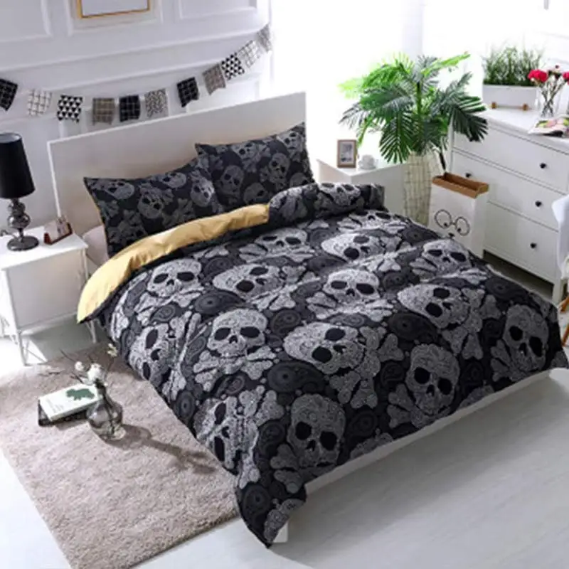 Комплект постельного белья с 3D акварельным черепом 140x21 0 см/180x21 0c/172x21 8 см/135x20