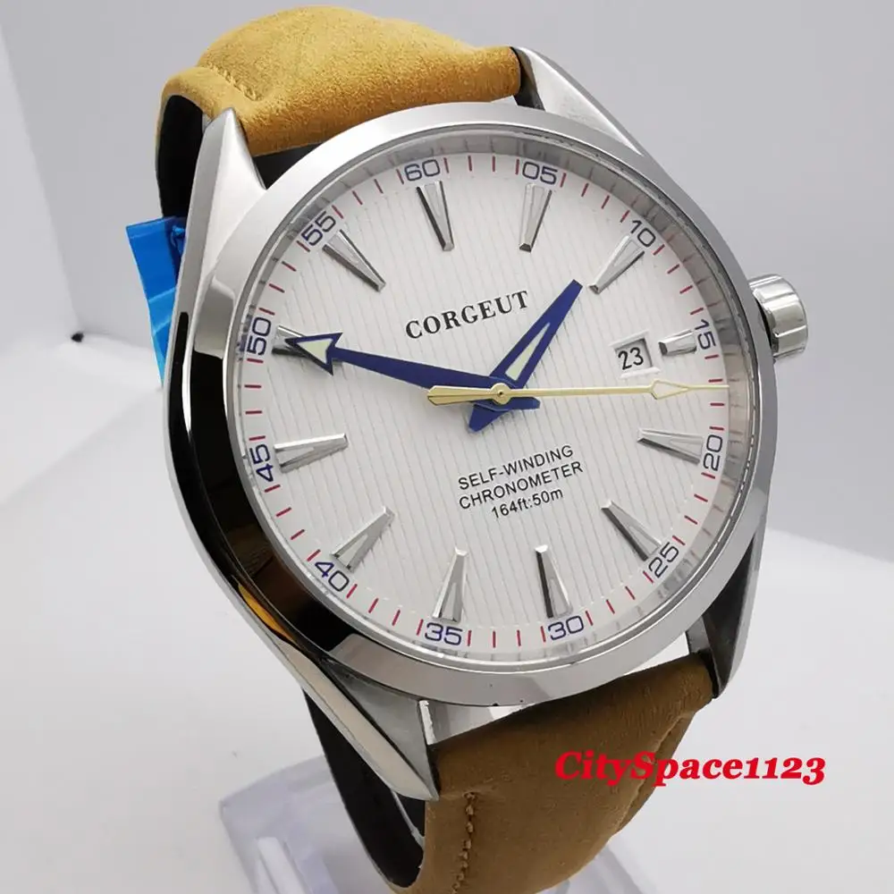 Мужские наручные часы с автоматическим механизмом и сапфировым стеклом 41